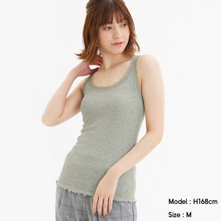 Gu公式 ブラフィールリブレースタンクトップ ファッション通販サイト