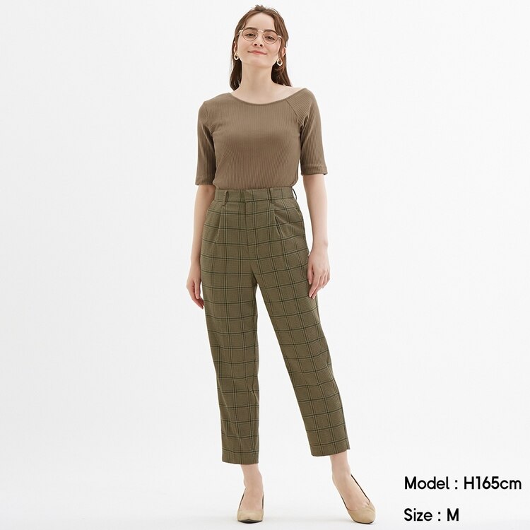 Gu公式 チェックテーパードパンツnc ファッション通販サイト