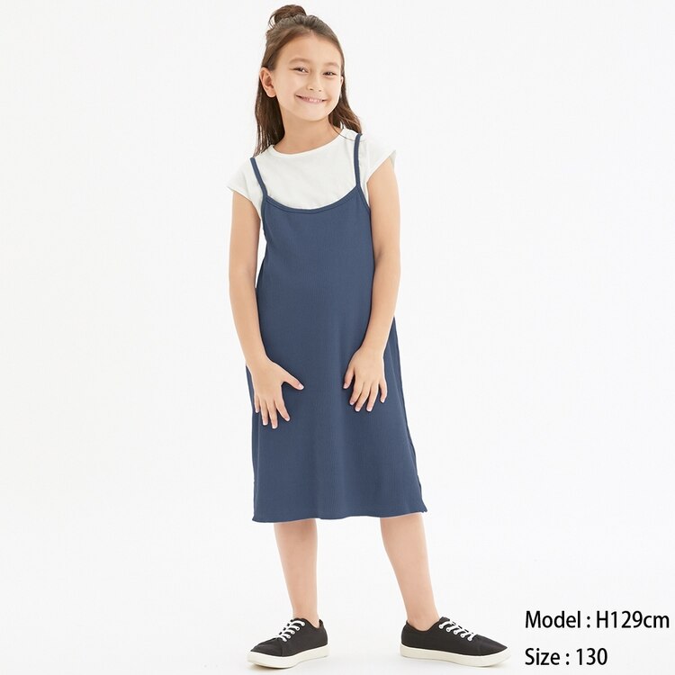 Girlsレイヤードリブキャミソールワンピース Gu ジーユー 公式通販オンラインストア