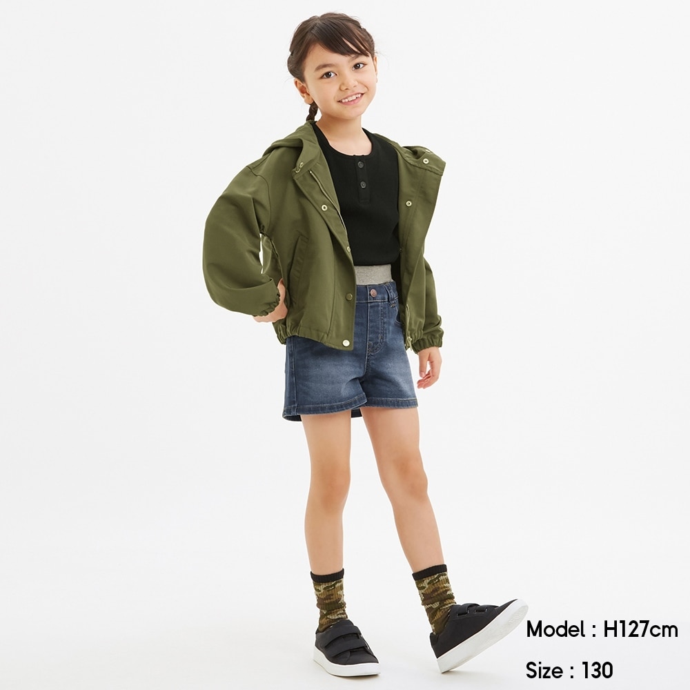 （GU）GIRLS裏起毛デニムショートパンツのサムネイル