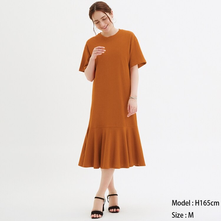 Gu公式 ペプラムワンピース 半袖 ファッション通販サイト