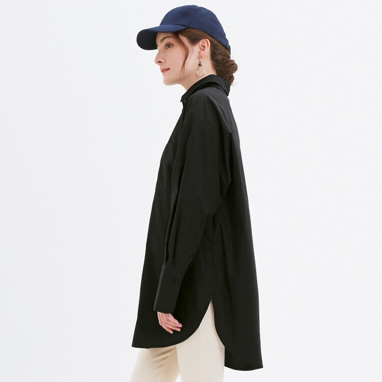 Gu公式 ロングシャツチュニック 長袖 Nc ファッション通販サイト