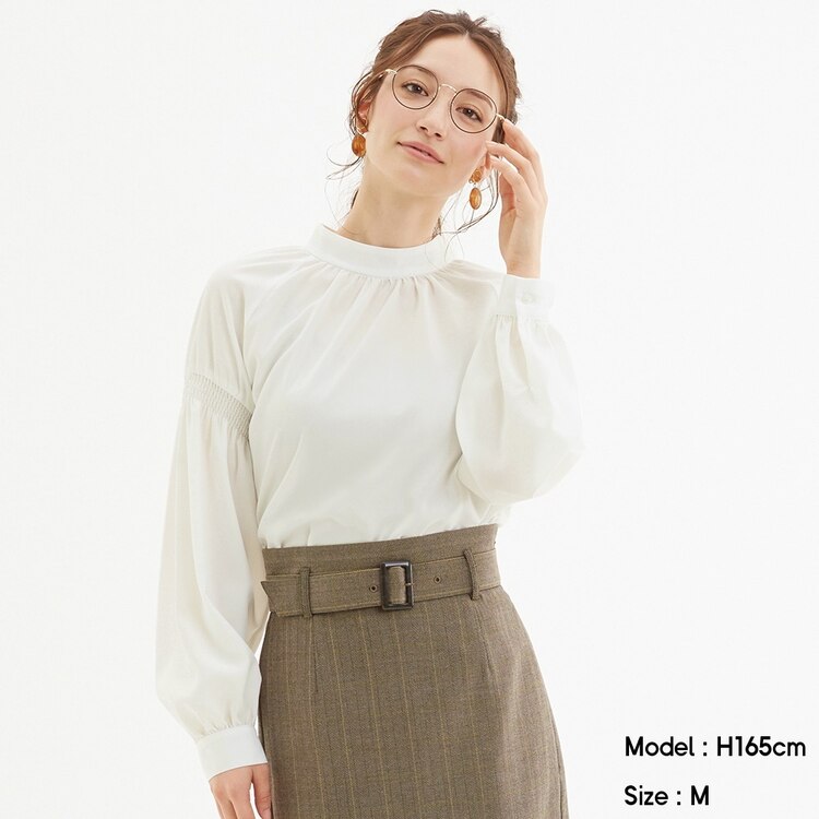 Gu公式 ギャザーブラウス 長袖 Am ファッション通販サイト