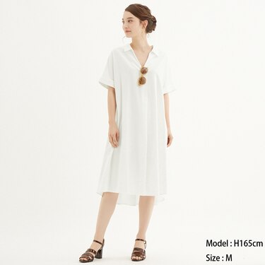 Gu公式 Aラインシャツワンピース 半袖 Nc ファッション通販サイト