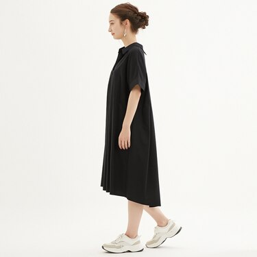 Gu公式 Aラインシャツワンピース 半袖 Nc ファッション通販サイト
