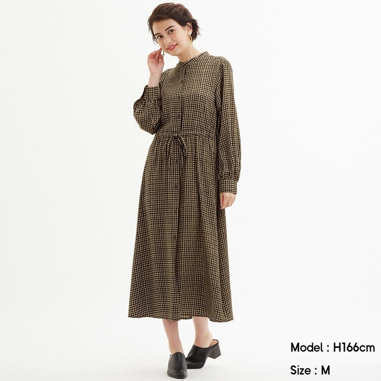 チェックワンピース 長袖 Z X Gu ジーユー 公式通販オンラインストア