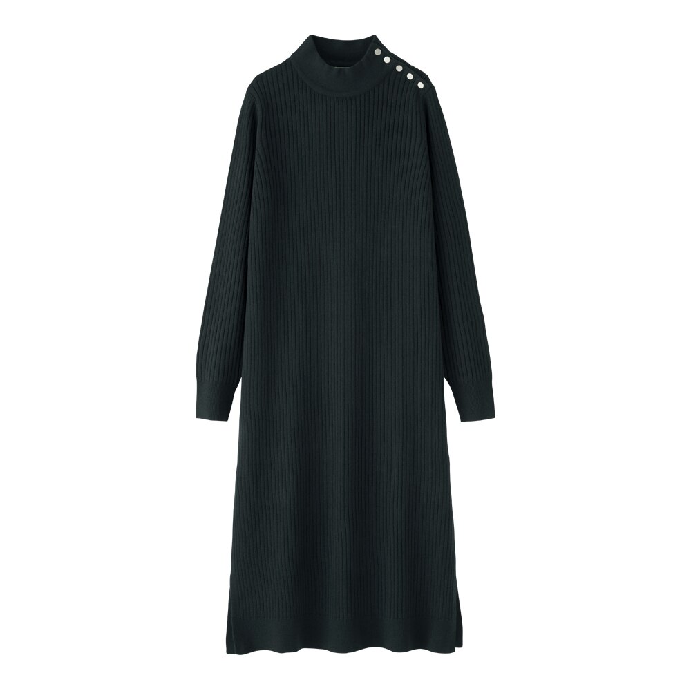 Gu公式 ショルダーボタンニットワンピース 長袖 Z E ファッション通販サイト