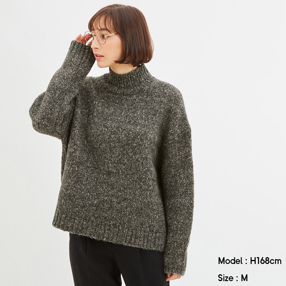 Guのリブタートルネックニットチュニック 長袖 Stylehint