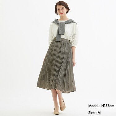 Gu公式 プリーツミディスカート チドリ Z ファッション通販サイト