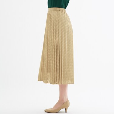 Gu公式 プリーツミディスカート チェック Z ファッション通販サイト