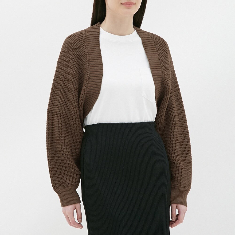 GU公式  ワッフルニットボレロ(長袖)  ファッション通販サイト