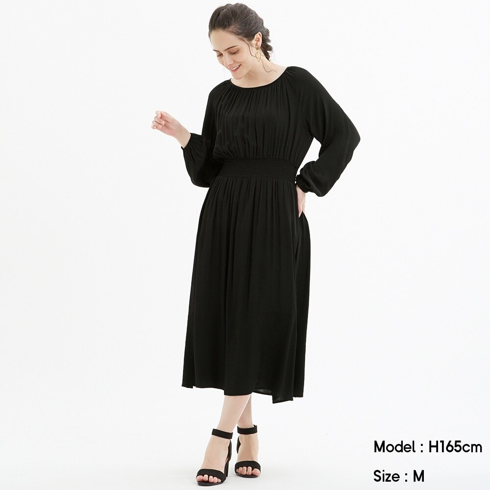 Guの2wayギャザーリボンワンピース 長袖 Q Stylehint