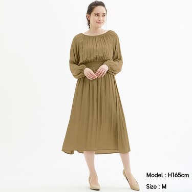 Gu公式 ウエストシャーリングワンピース 長袖 Am X ファッション通販サイト