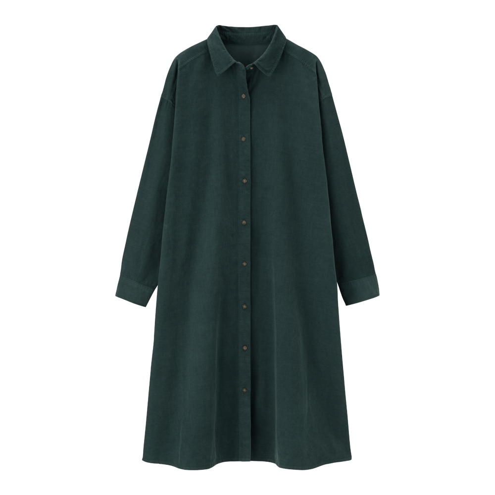 Gu公式 コーデュロイaラインシャツワンピース 長袖 E ファッション通販サイト