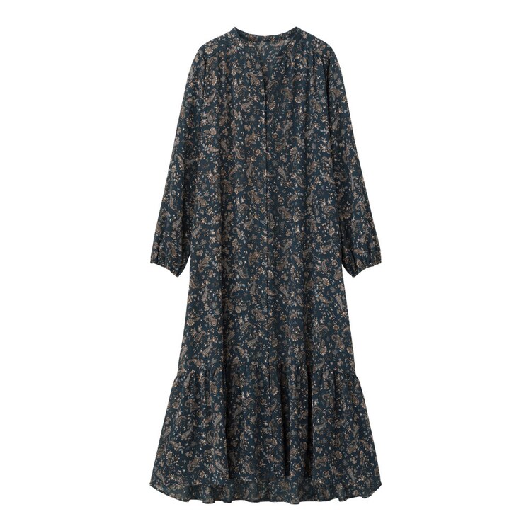 ペイズリープリントワンピース 長袖 Am Gu ジーユー 公式通販オンラインストア