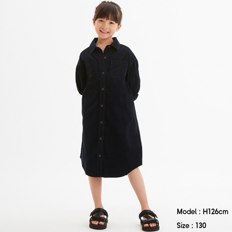 Girlsコーデュロイシャツワンピース 長袖 Gu ジーユー 公式通販オンラインストア