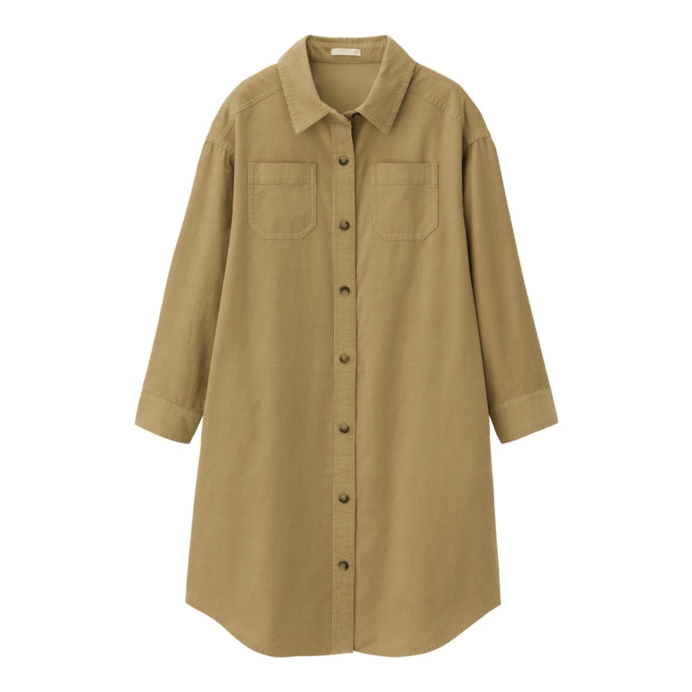 Gu公式 Girlsコーデュロイシャツワンピース 長袖 ファッション通販サイト