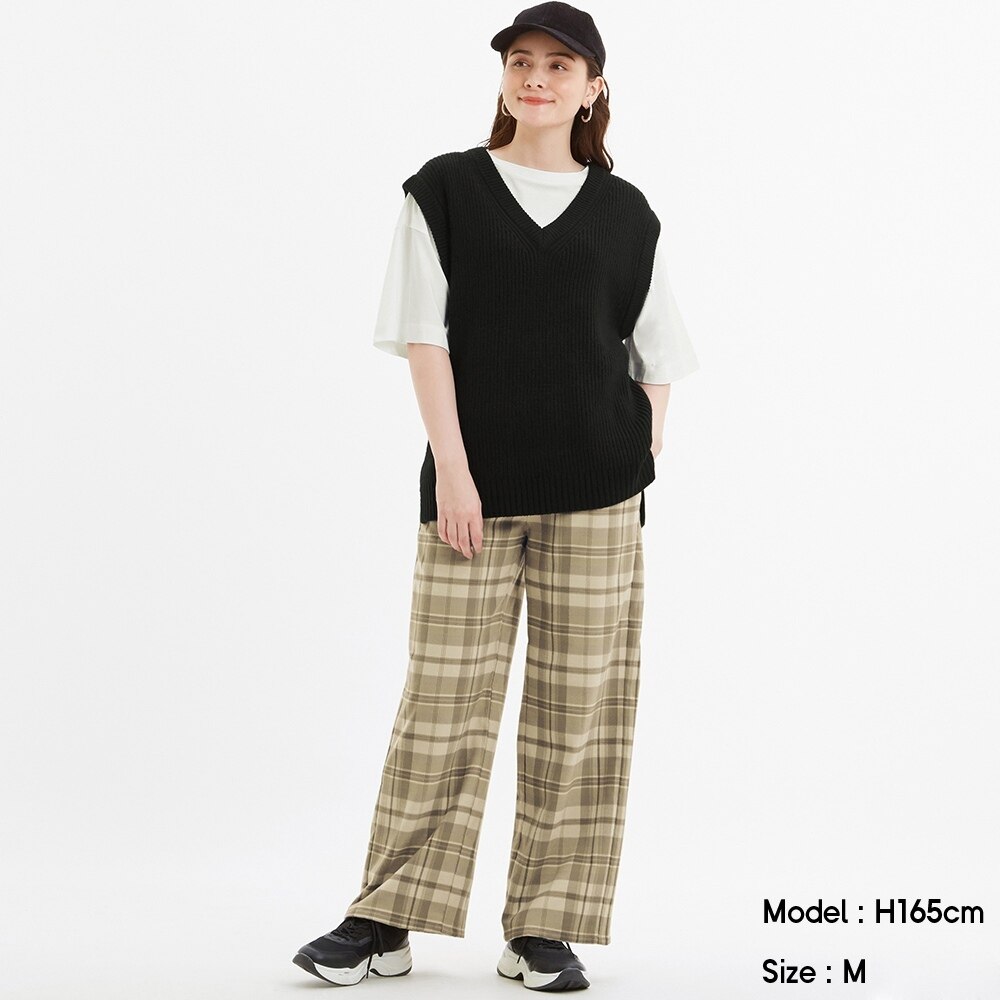 Guのチェックストレートパンツq Stylehint