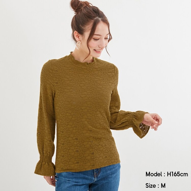 起毛レースインナーt 長袖 Q E Gu ジーユー 公式通販オンラインストア