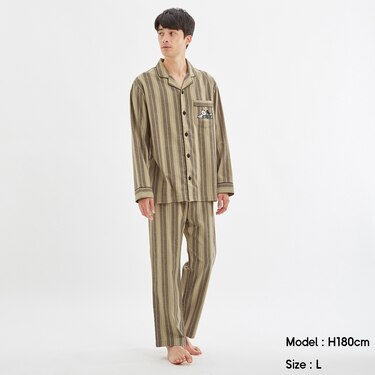 Gu公式 パジャマ 長袖 ストライプ Peanuts ファッション通販サイト