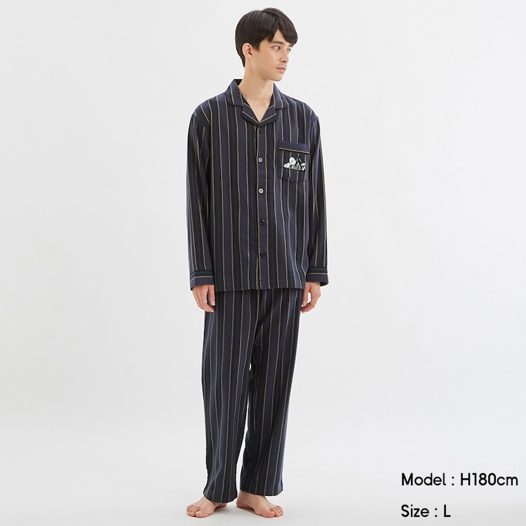 Gu公式 パジャマ 長袖 ストライプ Peanuts ファッション通販サイト