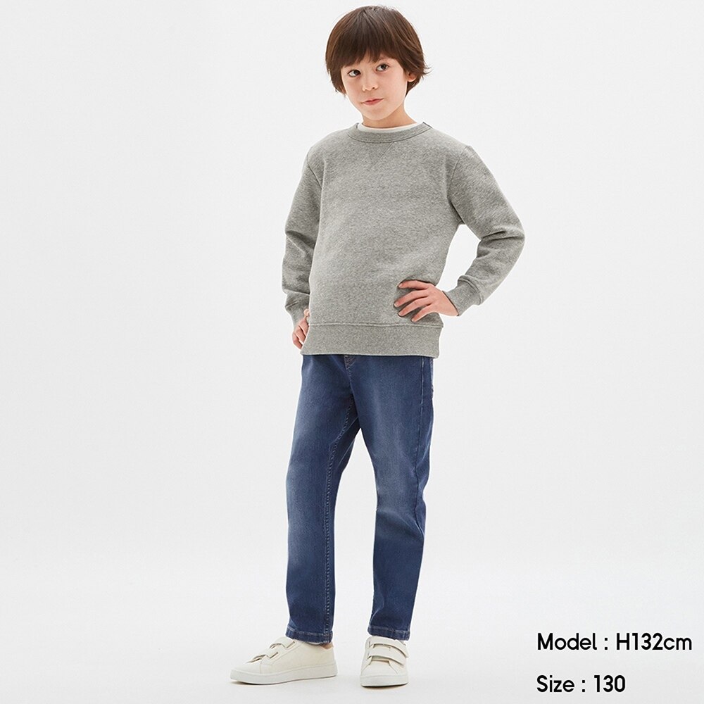 （GU）KIDS(男女兼用)ストレッチデニムストレートパンツのサムネイル