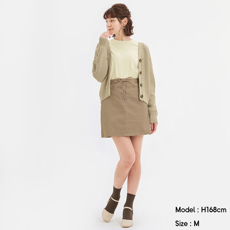 レースアップミニスカート Ec Gu ジーユー 公式通販オンラインストア