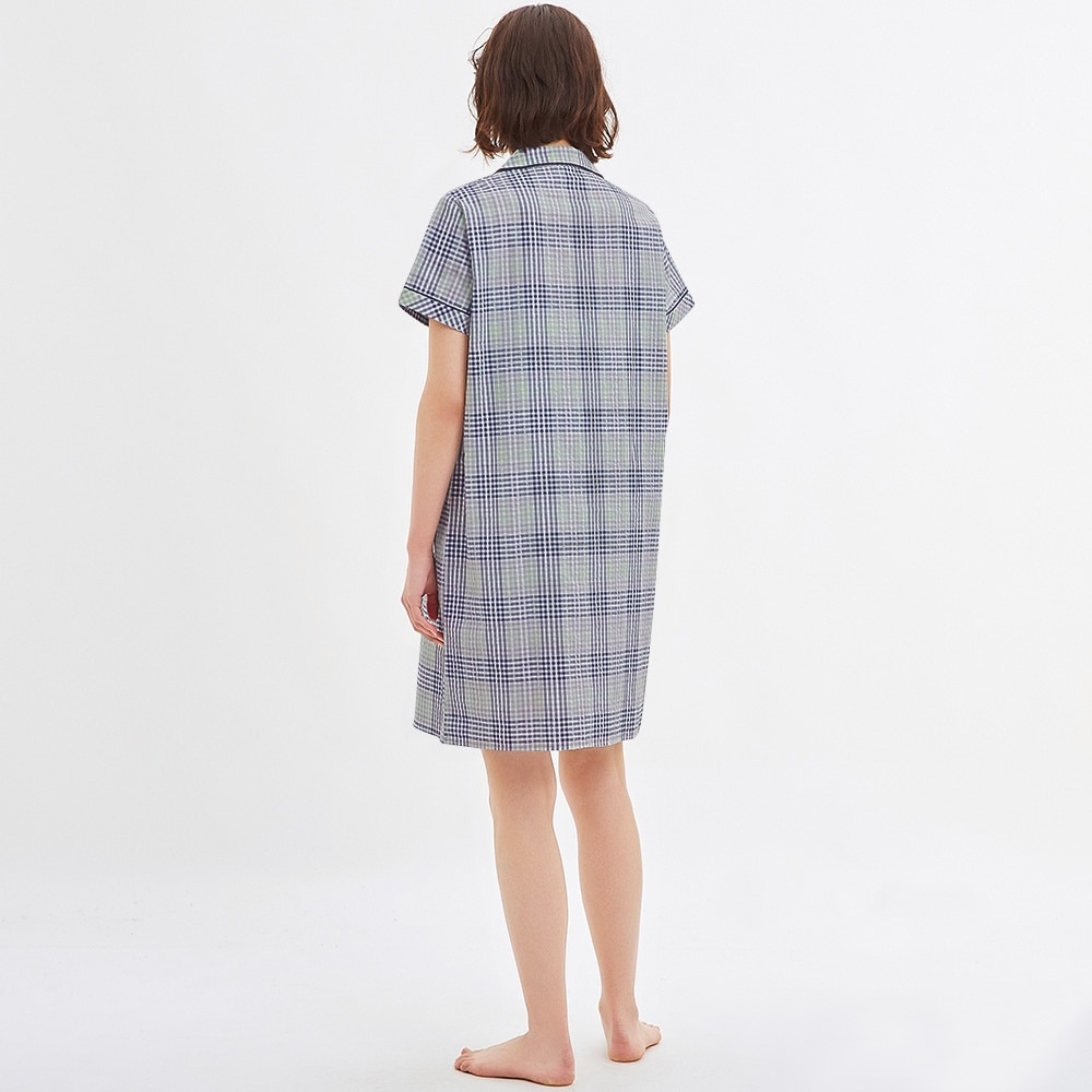 コットンパジャマワンピース 半袖 チェック ファッション通販サイト Gu公式