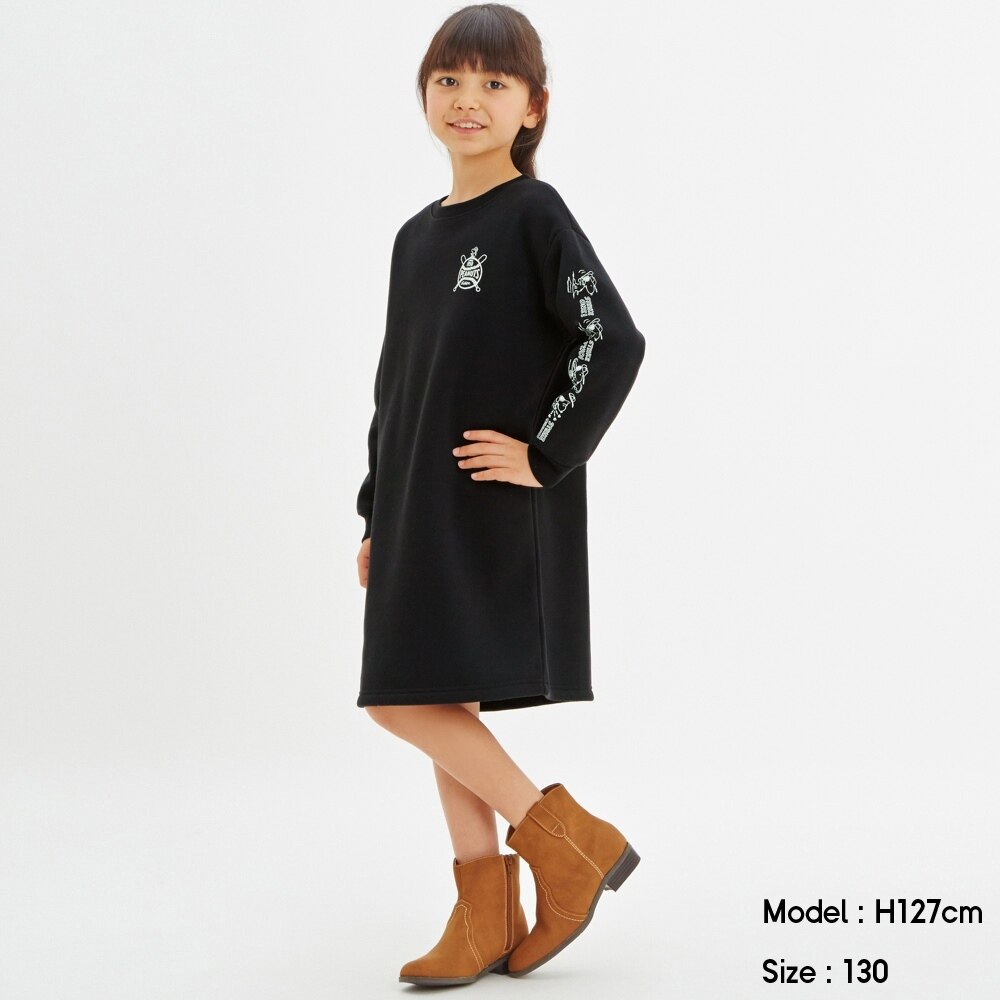 Guのgirlsスウェットワンピース 長袖 Peanuts Stylehint