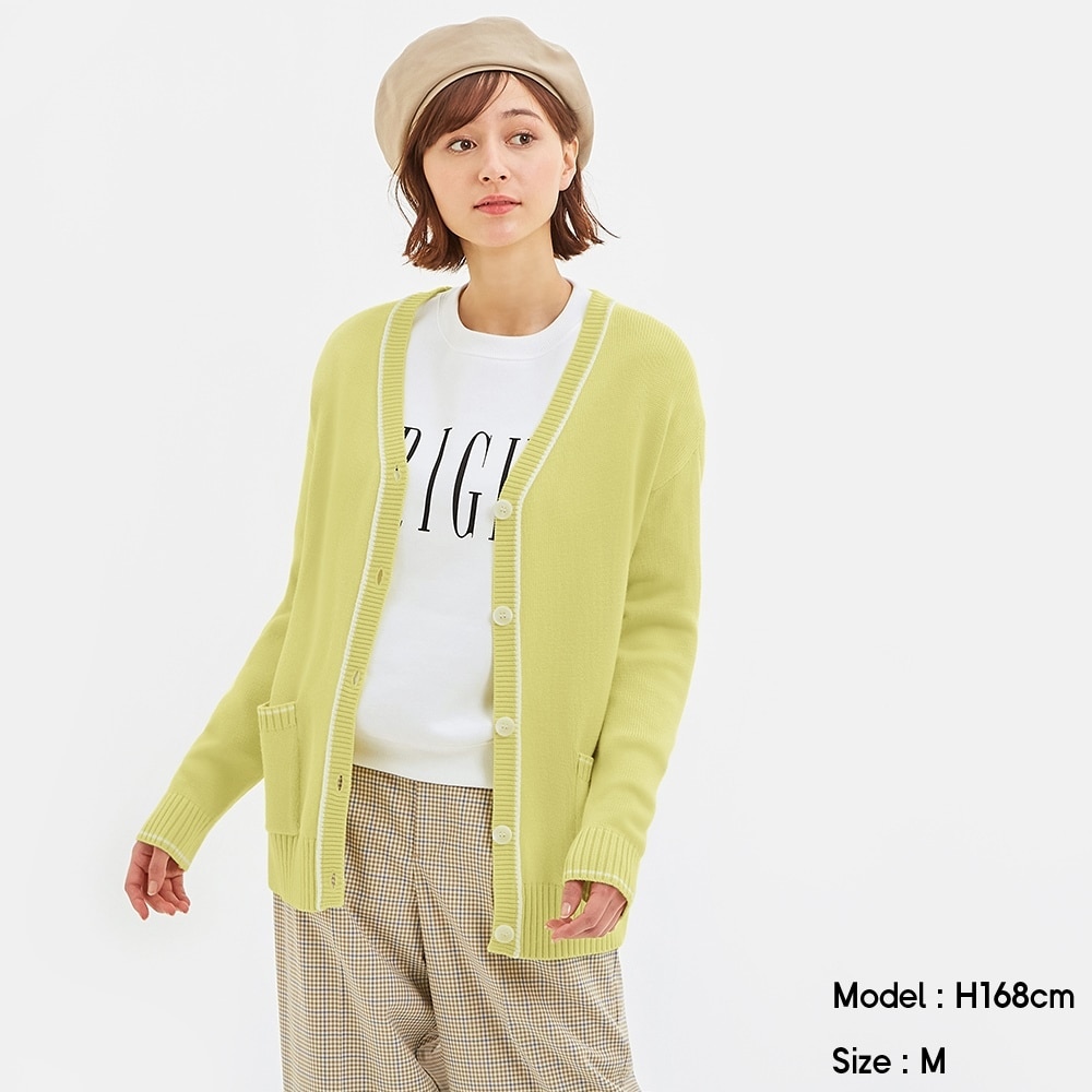 （GU）バイカラーカーディガン(長袖)JN+Xのサムネイル