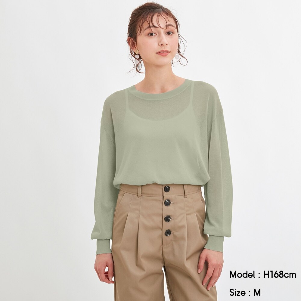 （GU）シアーオーバーサイズセーター(長袖)Qのサムネイル