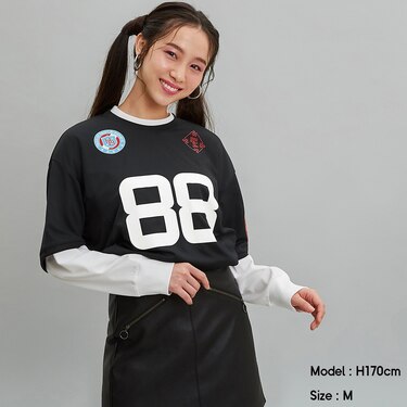 Gu公式 ナンバリングt 5分袖 Y E ファッション通販サイト