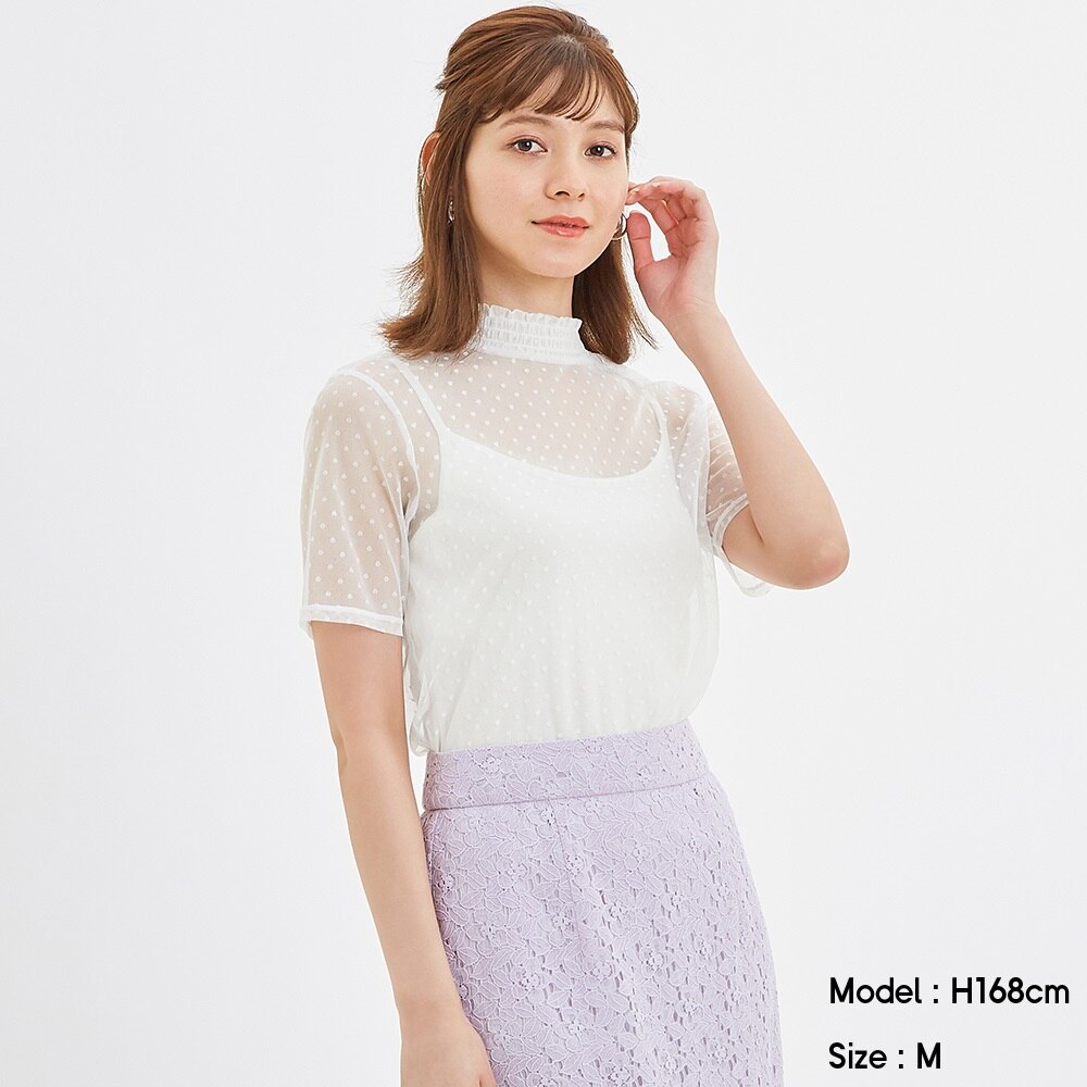 チュールドットレースt 半袖 Gu ジーユー 公式通販オンラインストア