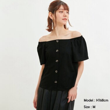 Gu公式 2wayオフショルダーt 半袖 セットアップ可能 ファッション通販サイト