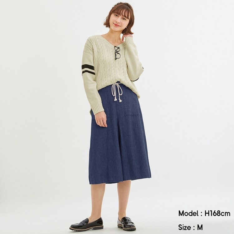 ヒゲ 布 とげ デニム ガウチョ パンツ Gu Middleboromidday Com