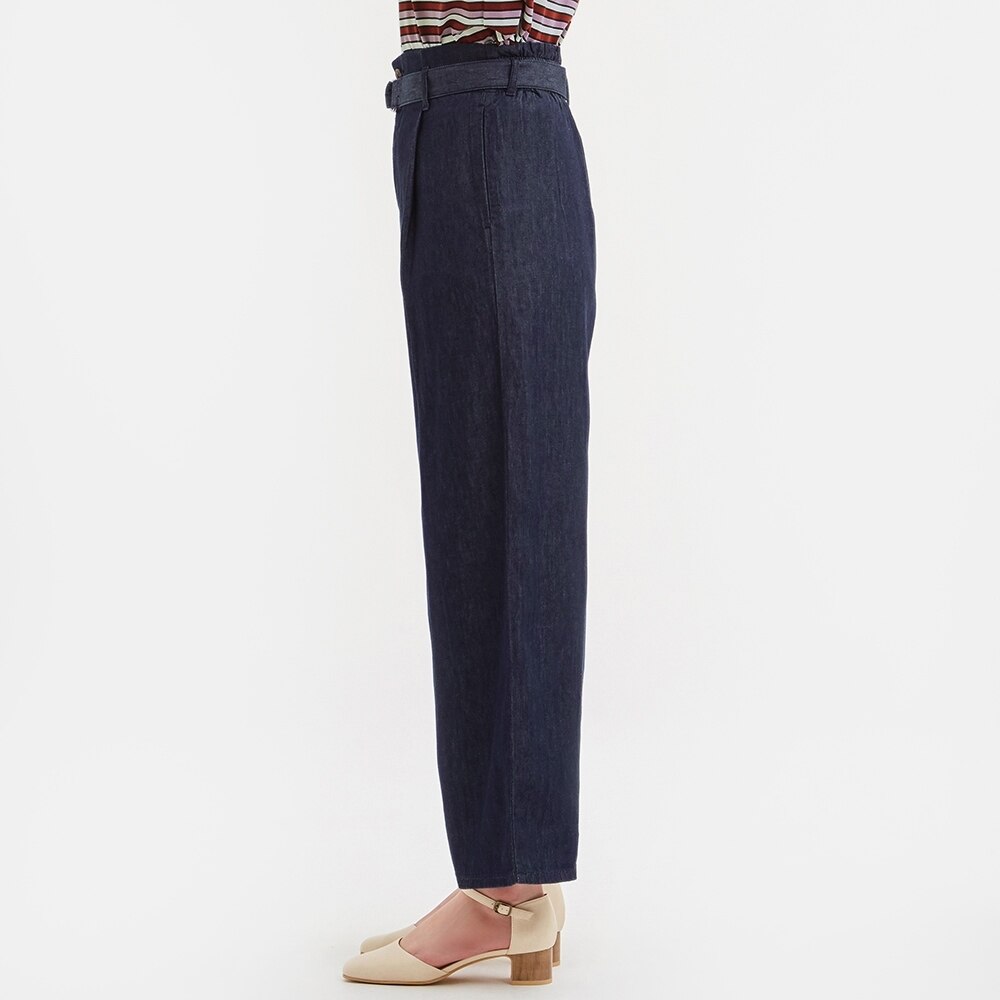 Gu公式 ウエストベルトデニムワイドパンツ ファッション通販サイト