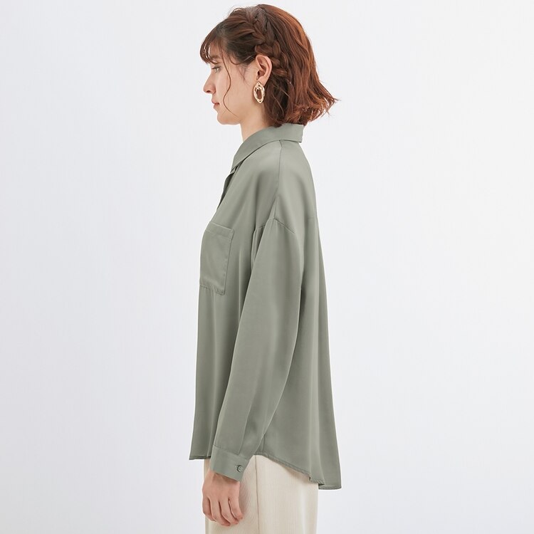 シアーオーバーサイズシャツ 長袖 Q Gu ジーユー 公式通販オンラインストア