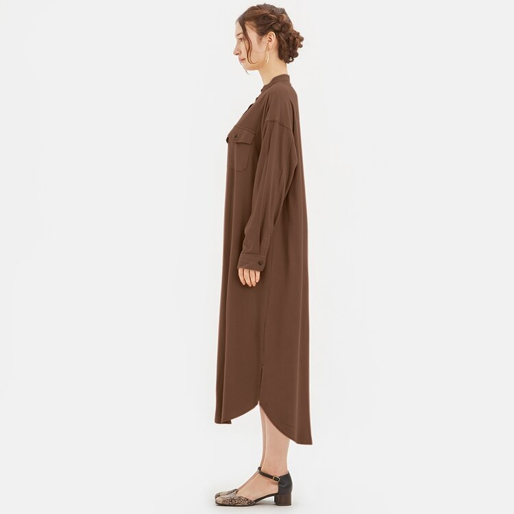 バンドカラーシャツワンピース 長袖 Q X Gu ジーユー 公式通販オンラインストア バンドカラーシャツワンピース 長袖 Q X Gu ジーユー 公式通販オンラインストア