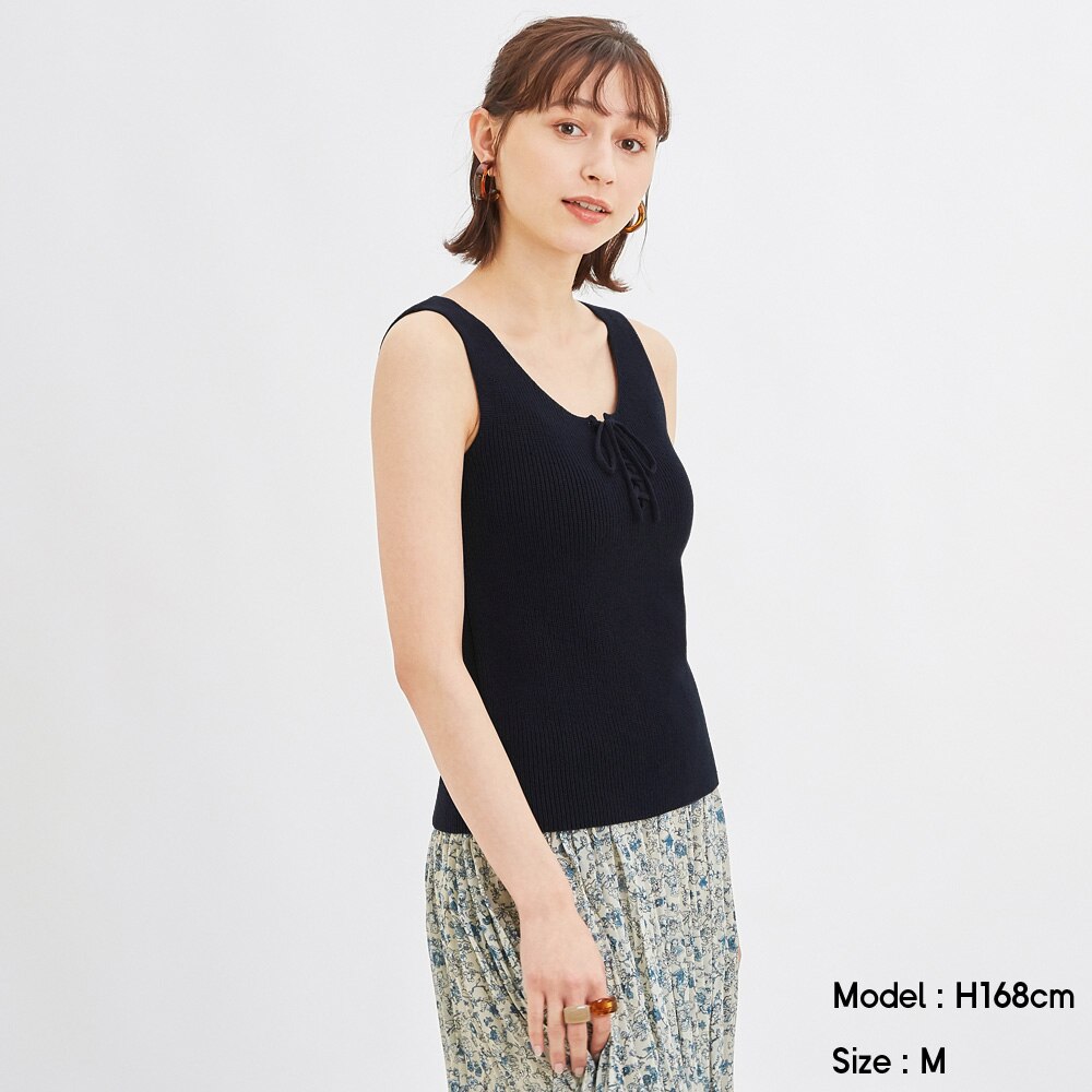 レースアップニットタンクトップjn E Gu ジーユー 公式通販オンラインストア