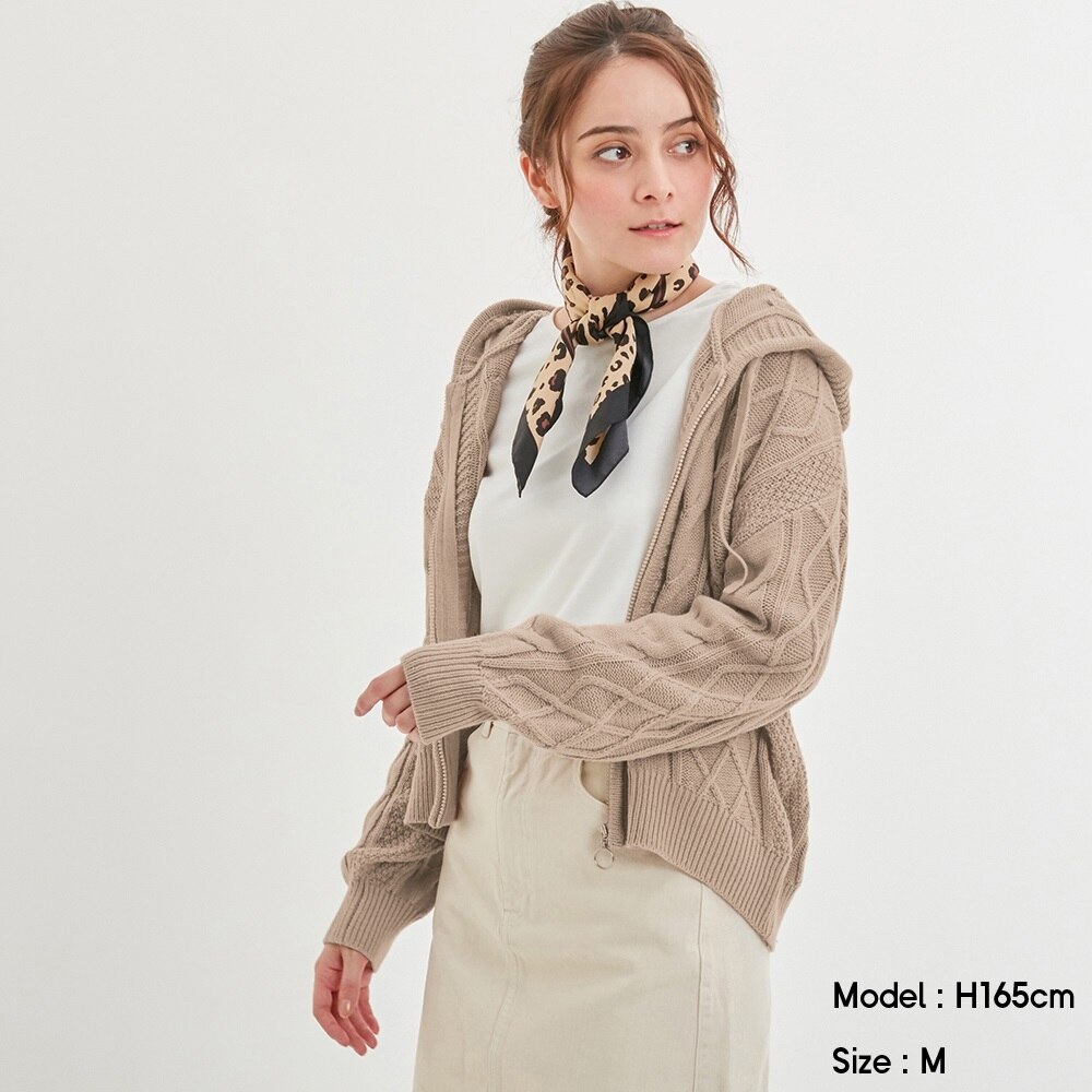 ケーブルニットパーカ 長袖 Q X Gu ジーユー 公式通販オンラインストア