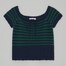 透かし編みセーター(半袖)MNM-NAVY