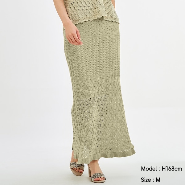 GU公式 | 透かし編みニットスカート(セットアップ可能) | ファッション通販サイト