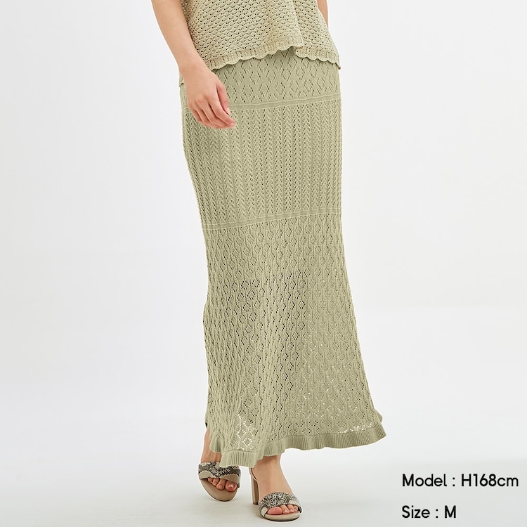 Gu公式 透かし編みニットスカート セットアップ可能 ファッション通販サイト