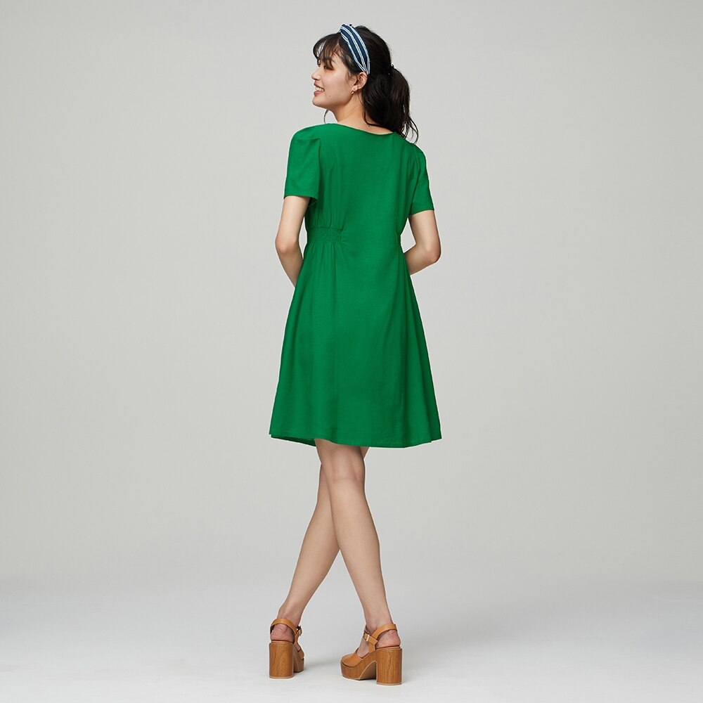 Gu公式 スクエアネックワンピース 半袖 Mnm X ファッション通販サイト