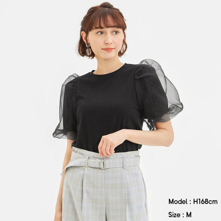 Gu公式 パフスリーブプルオーバー 5分袖 Q X ファッション通販サイト