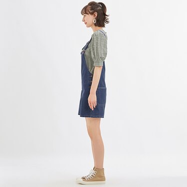 Gu公式 デニムサロペットショートパンツjn X ファッション通販サイト