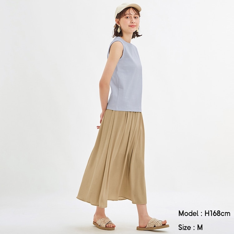 Gu公式 エアリーサテンロングスカートz E ファッション通販サイト