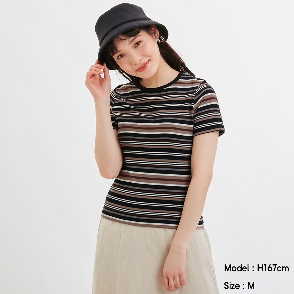 Guのtワンピース 半袖 マルチボーダーy E Stylehint