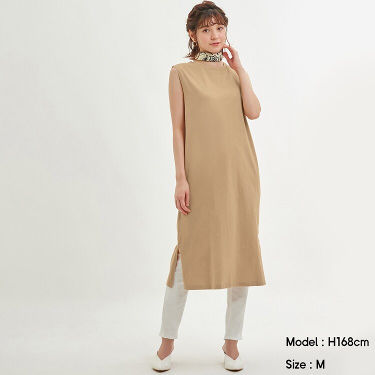 Gu公式 Iラインワンピース ノースリーブ ファッション通販サイト