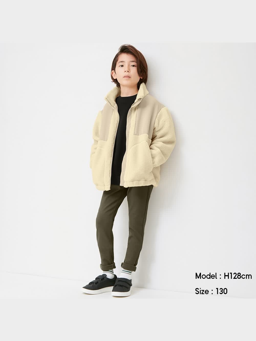 GU公式 | KIDS(男女兼用)ストレッチ裏起毛カラースキニーパンツ